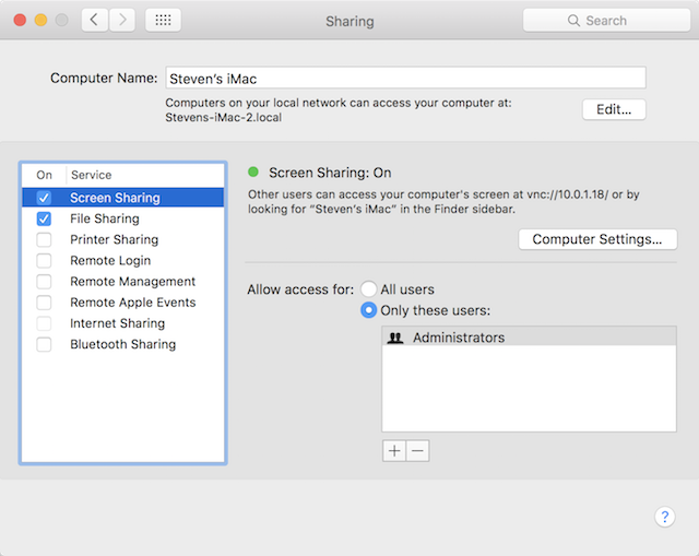 Mac Haring Allow Access Only For These Users